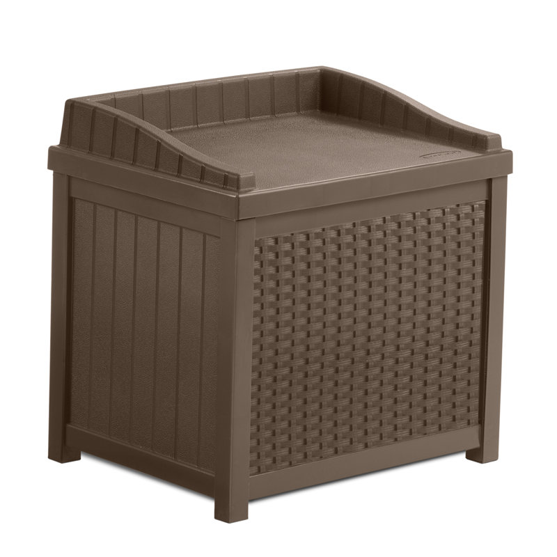 Outdoor 22 Gallon Resin Plastic Wicker Storage Bench & Reviews